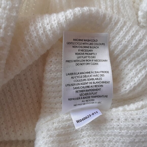 Kersh Merino Wool Blend White Knit Sweater XL - Picture 7 of 7